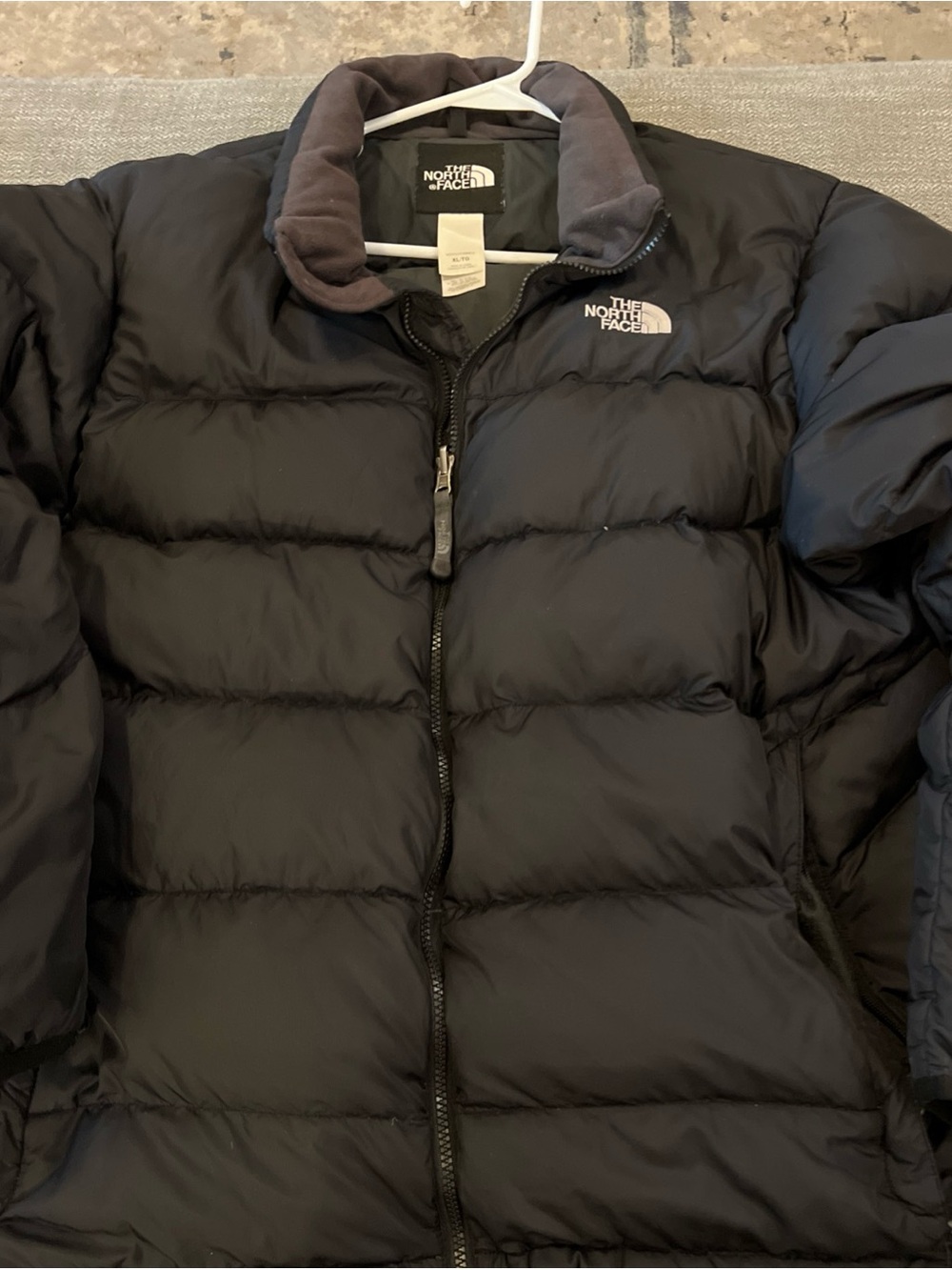 The North Face 550 Down Insulated Black Puffer Jacket Men's Size XL Full Zip
